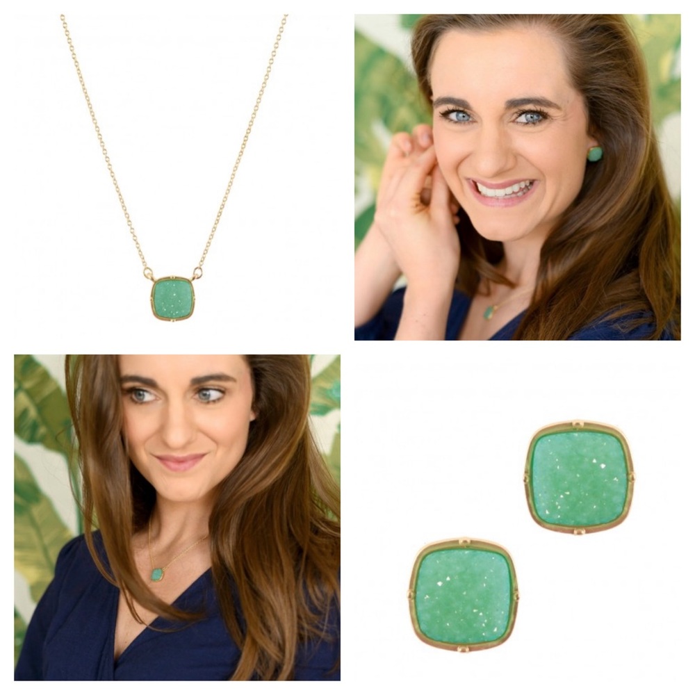 MINT DRUZY NECKLACE & EARRINGS